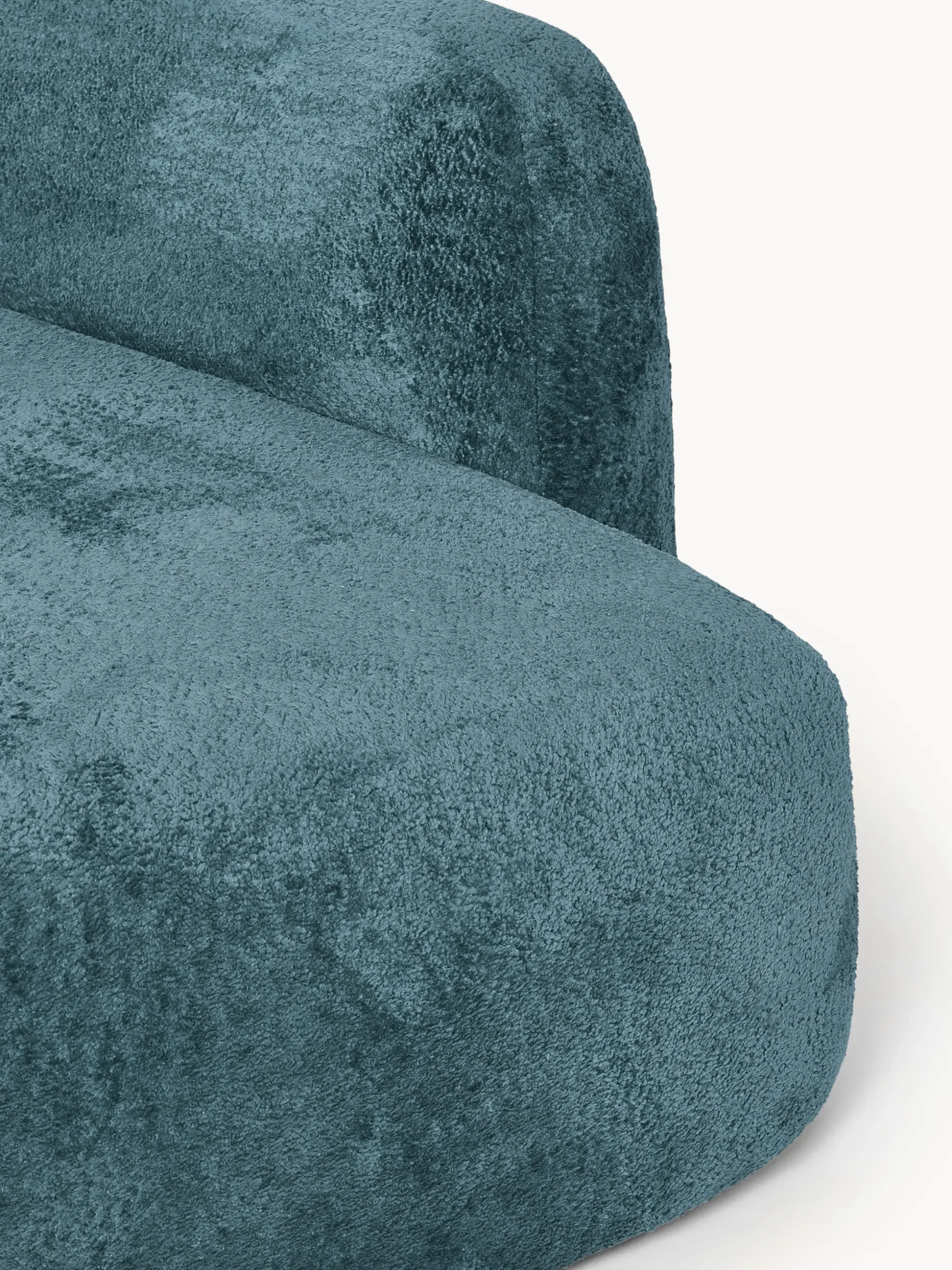 Divano angolare componibile 4 posti con chaise longue in teddy bouclé Wolke