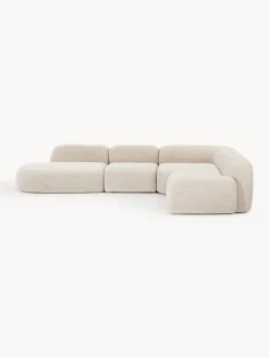 Divano angolare componibile XL in bouclé con chaise longue Wolke