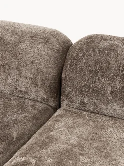 Divano angolare componibile 4 posti in teddy bouclé con chaise longue Wolke