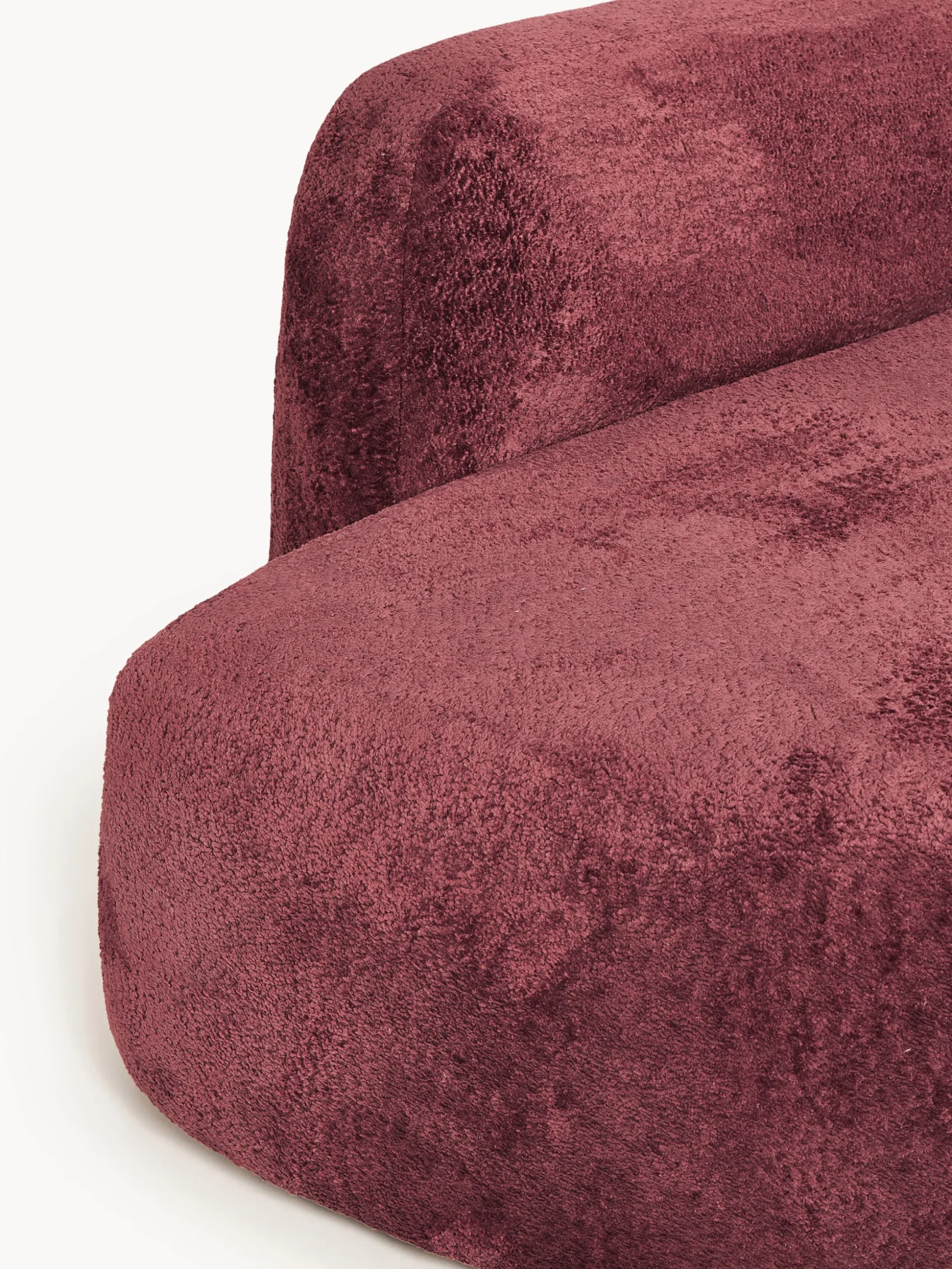 Divano angolare componibile 4 posti con chaise longue in teddy bouclé Wolke