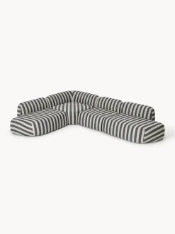 Divano angolare componibile XL a righe con chaise longue Wolke
