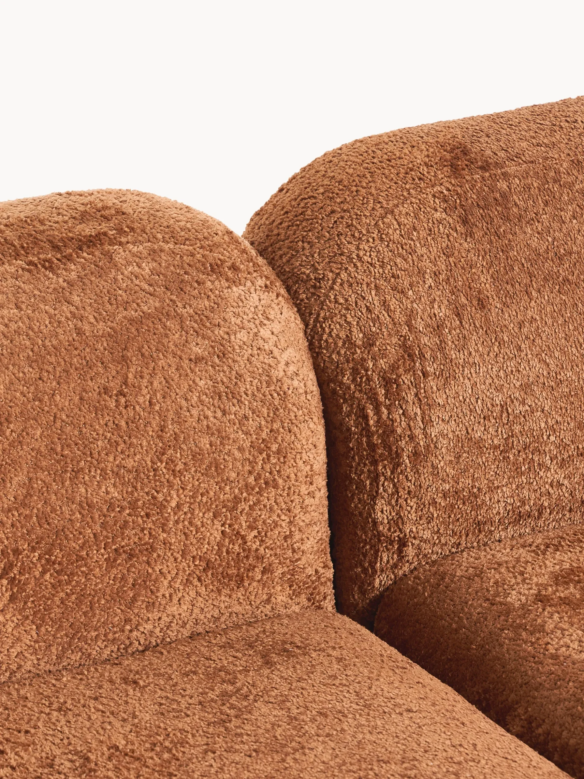 Divano angolare componibile 4 posti con chaise longue in teddy bouclé Wolke