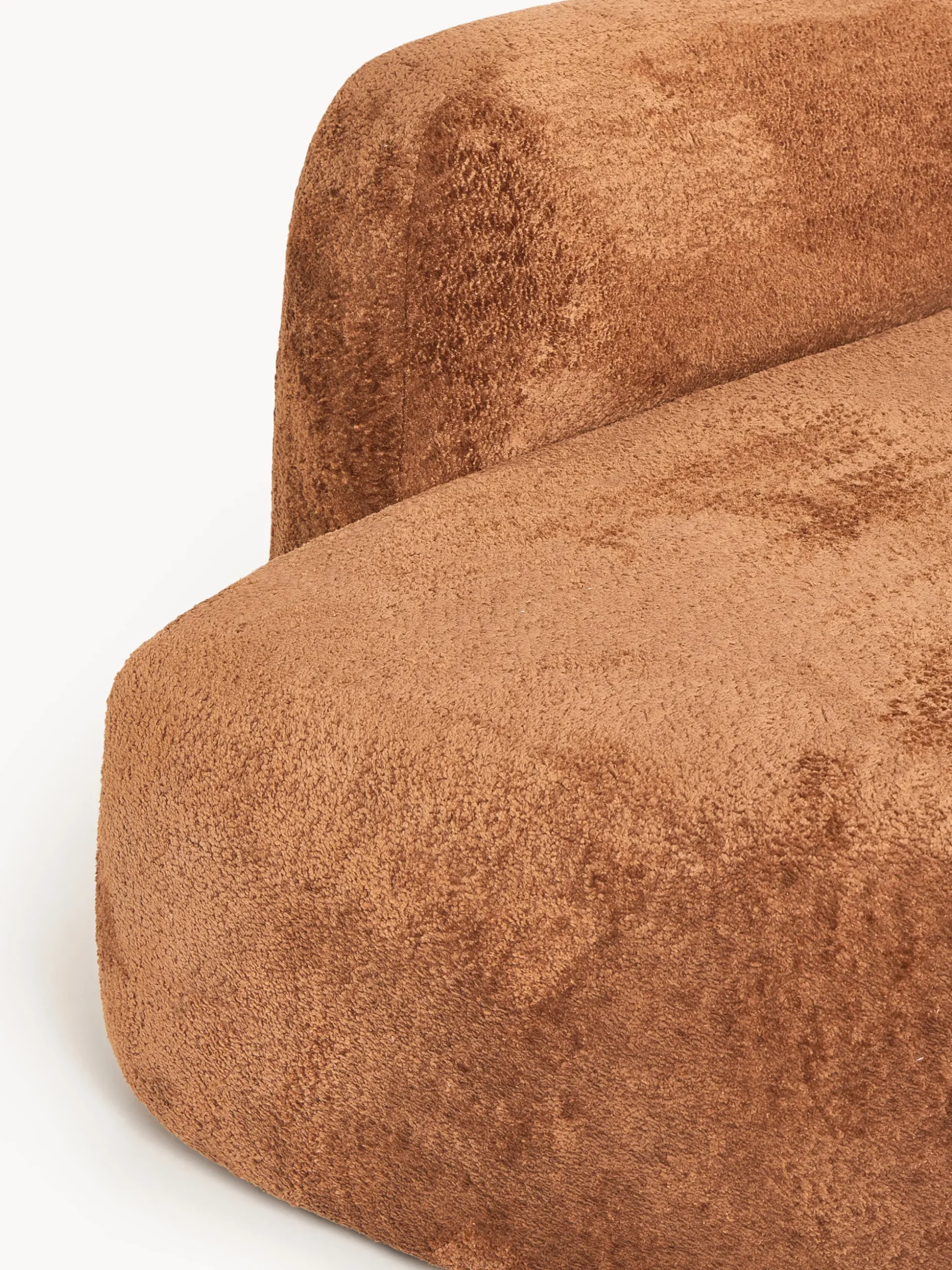 Divano angolare componibile 4 posti con chaise longue in teddy bouclé Wolke