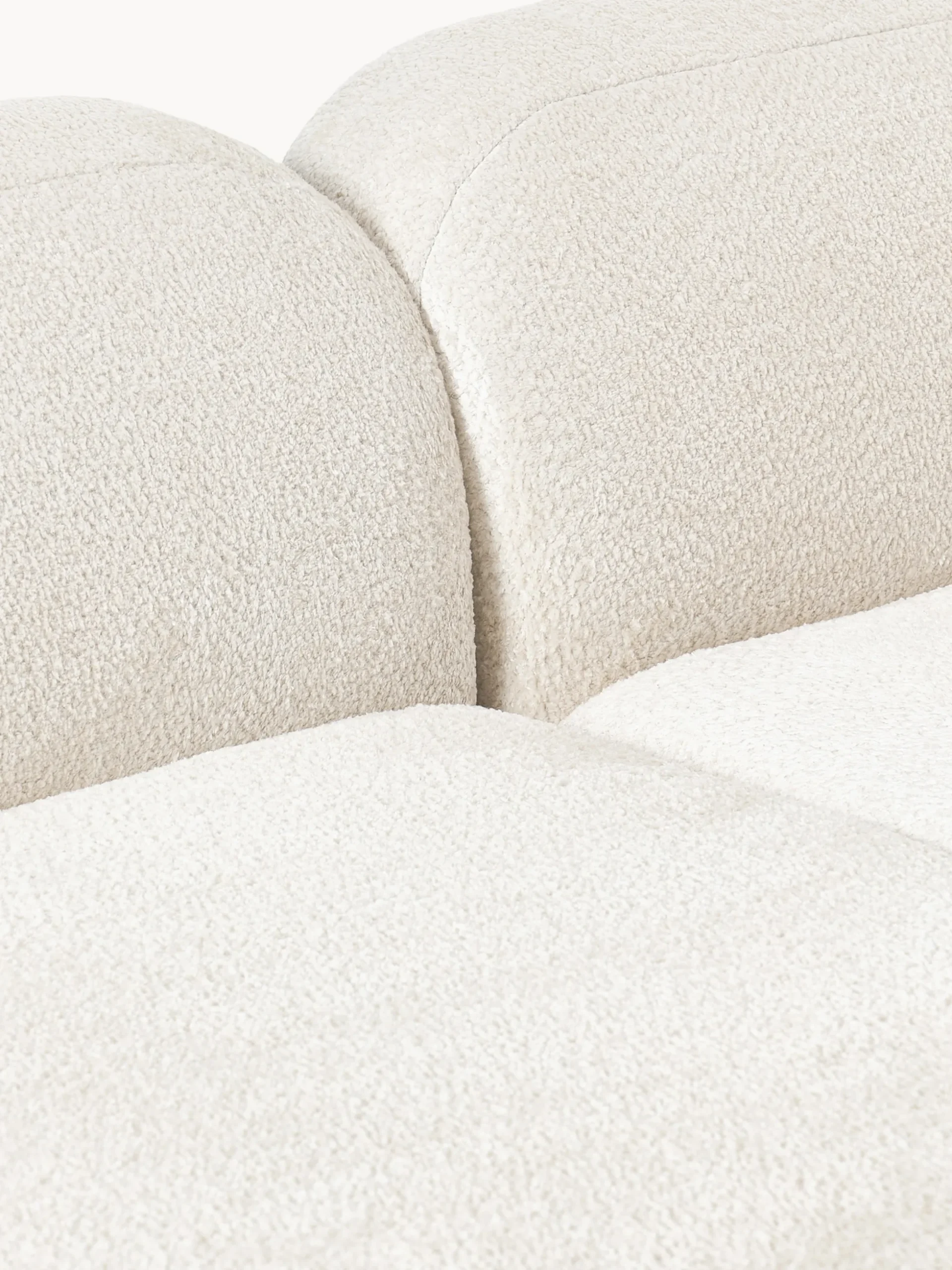 Divano angolare componibile 4 posti con chaise longue in teddy bouclé Wolke