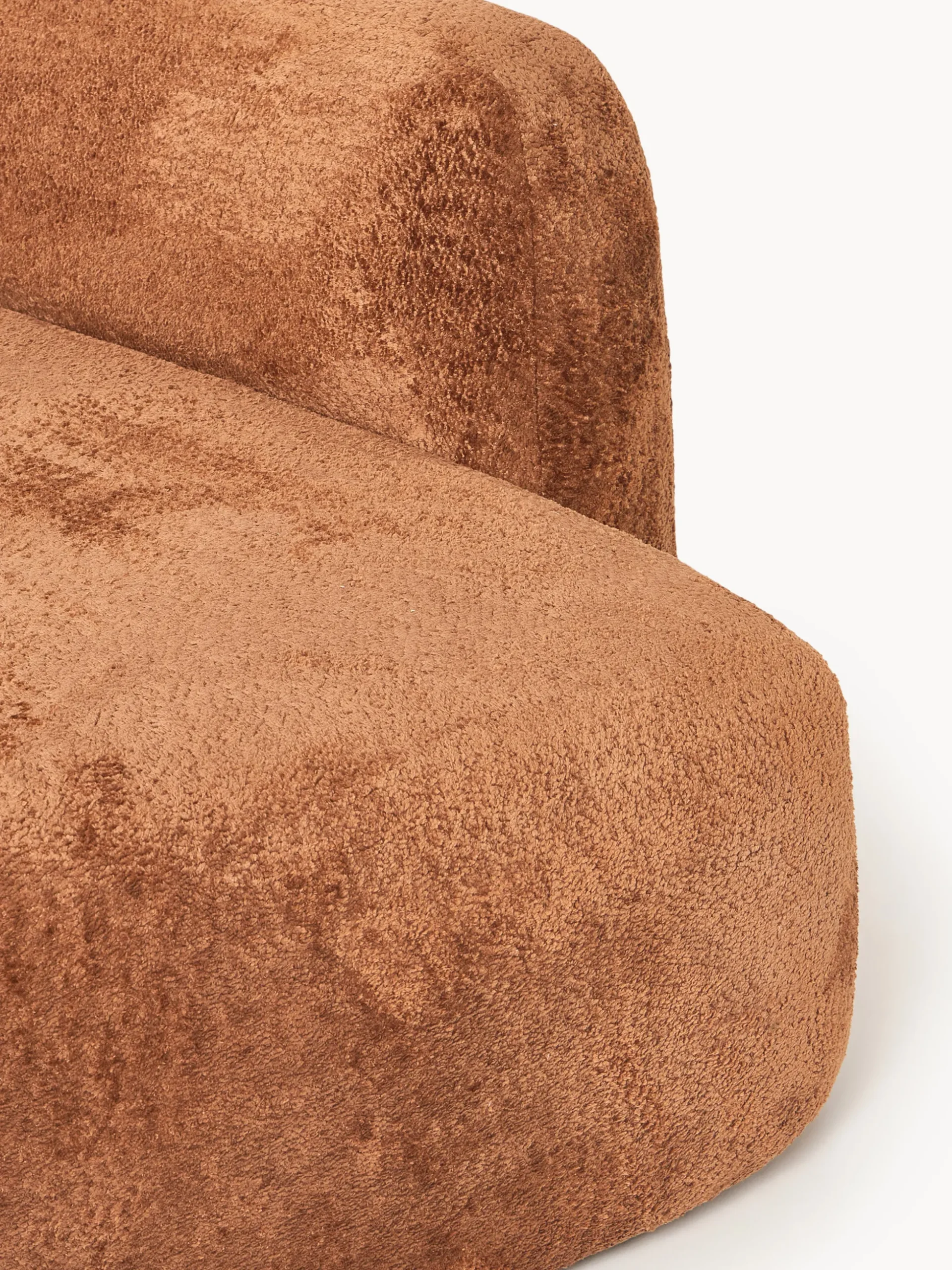 Divano angolare componibile 4 posti con chaise longue in teddy bouclé Wolke