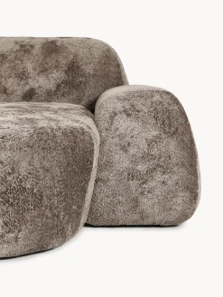 Divano angolare componibile 4 posti in teddy bouclé con chaise longue Wolke