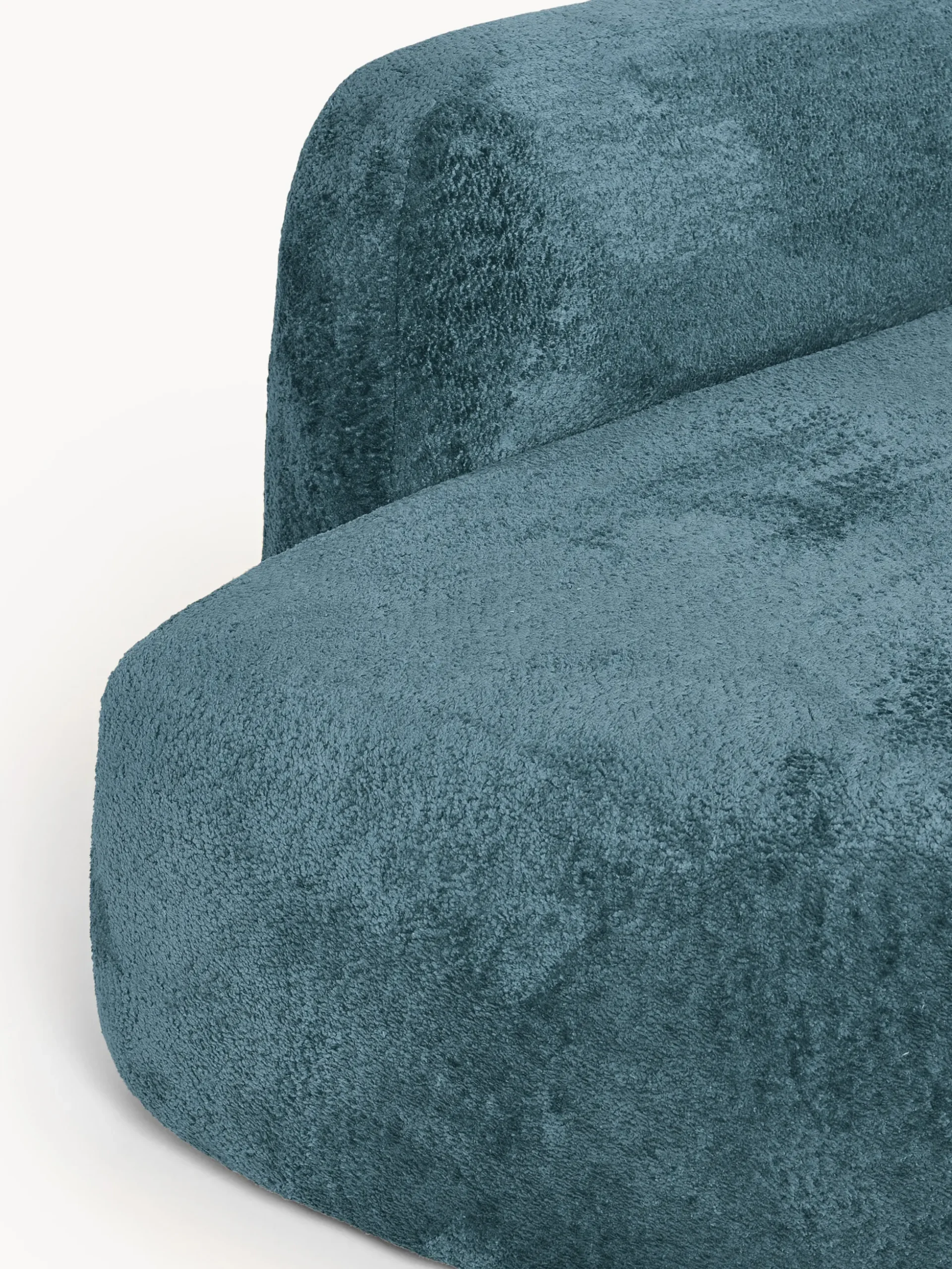 Divano angolare componibile 4 posti con chaise longue in teddy bouclé Wolke