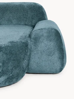 Divano angolare componibile 4 posti con chaise longue in teddy bouclé Wolke
