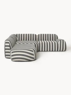 Divano angolare componibile 4 posti a righe con chaise longue Wolke