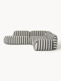 Divano angolare componibile 4 posti a righe con chaise longue Wolke