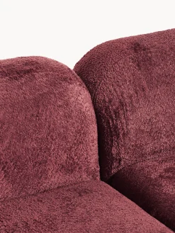 Divano angolare componibile 4 posti con chaise longue in teddy bouclé Wolke