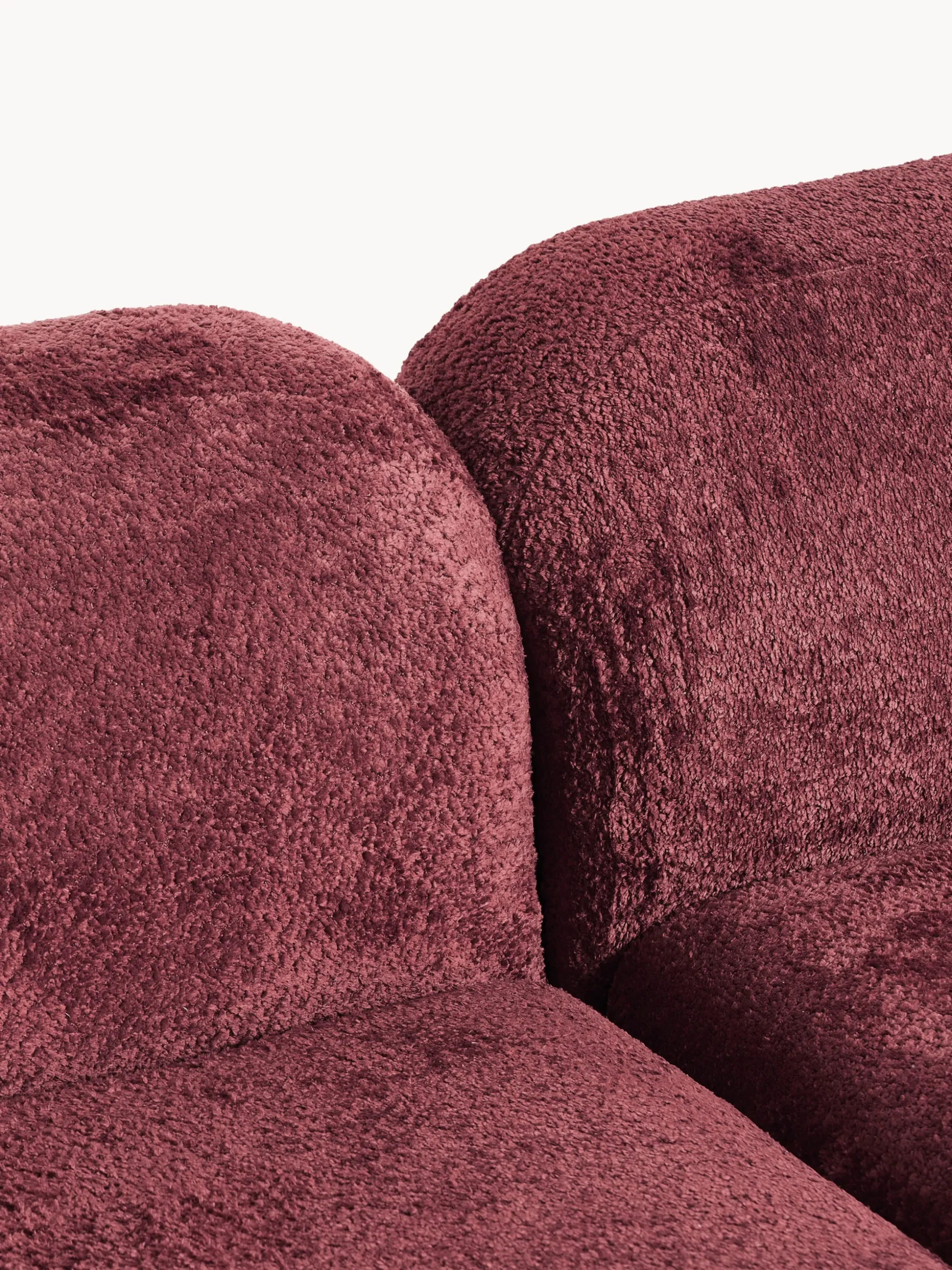 Divano angolare componibile 4 posti con chaise longue in teddy bouclé Wolke