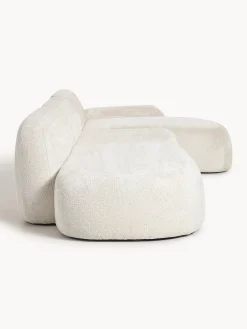 Divano angolare componibile 4 posti con chaise longue in teddy bouclé Wolke
