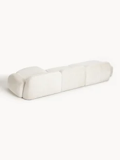 Divano angolare componibile 4 posti con chaise longue in teddy bouclé Wolke
