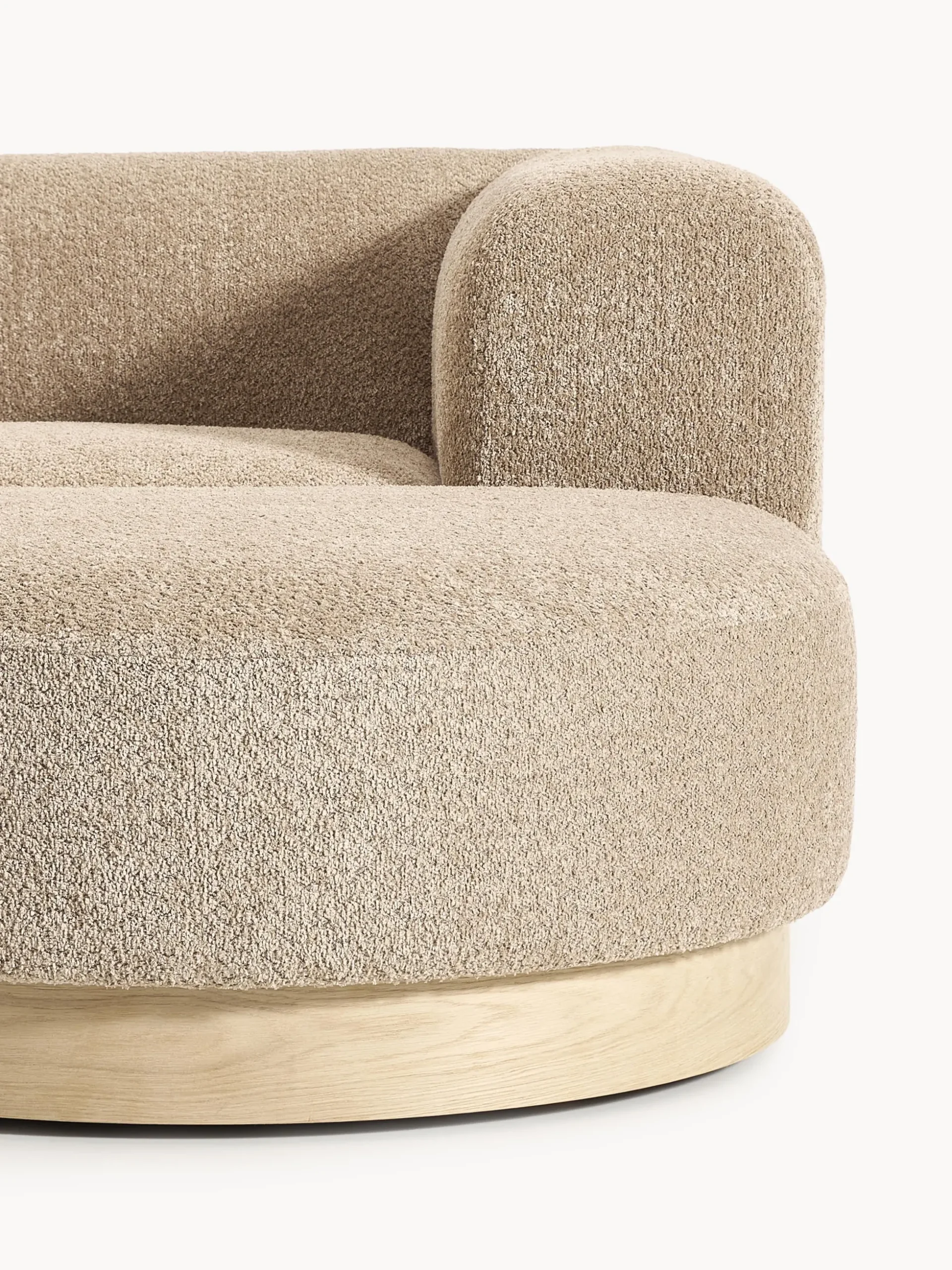 Divano angolare componibile in teddy bouclé Natalie
