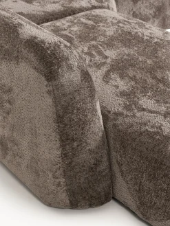 Divano angolare componibile 4 posti in teddy bouclé con chaise longue Wolke