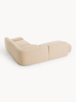 Divano angolare componibile 4 posti in bouclé con chaise longue Wolke