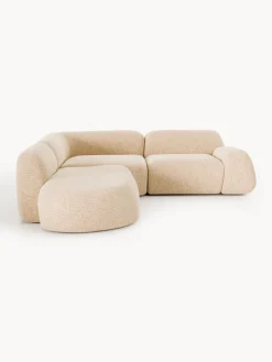 Divano angolare componibile 4 posti in bouclé con chaise longue Wolke