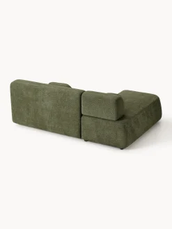Divano angolare letto in teddy-bouclé con contenitore Pao