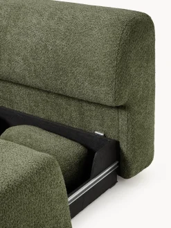 Divano angolare letto in teddy-bouclé con contenitore Pao