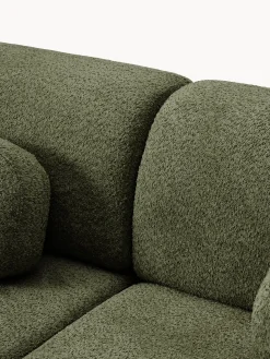Divano angolare letto in teddy-bouclé con contenitore Pao