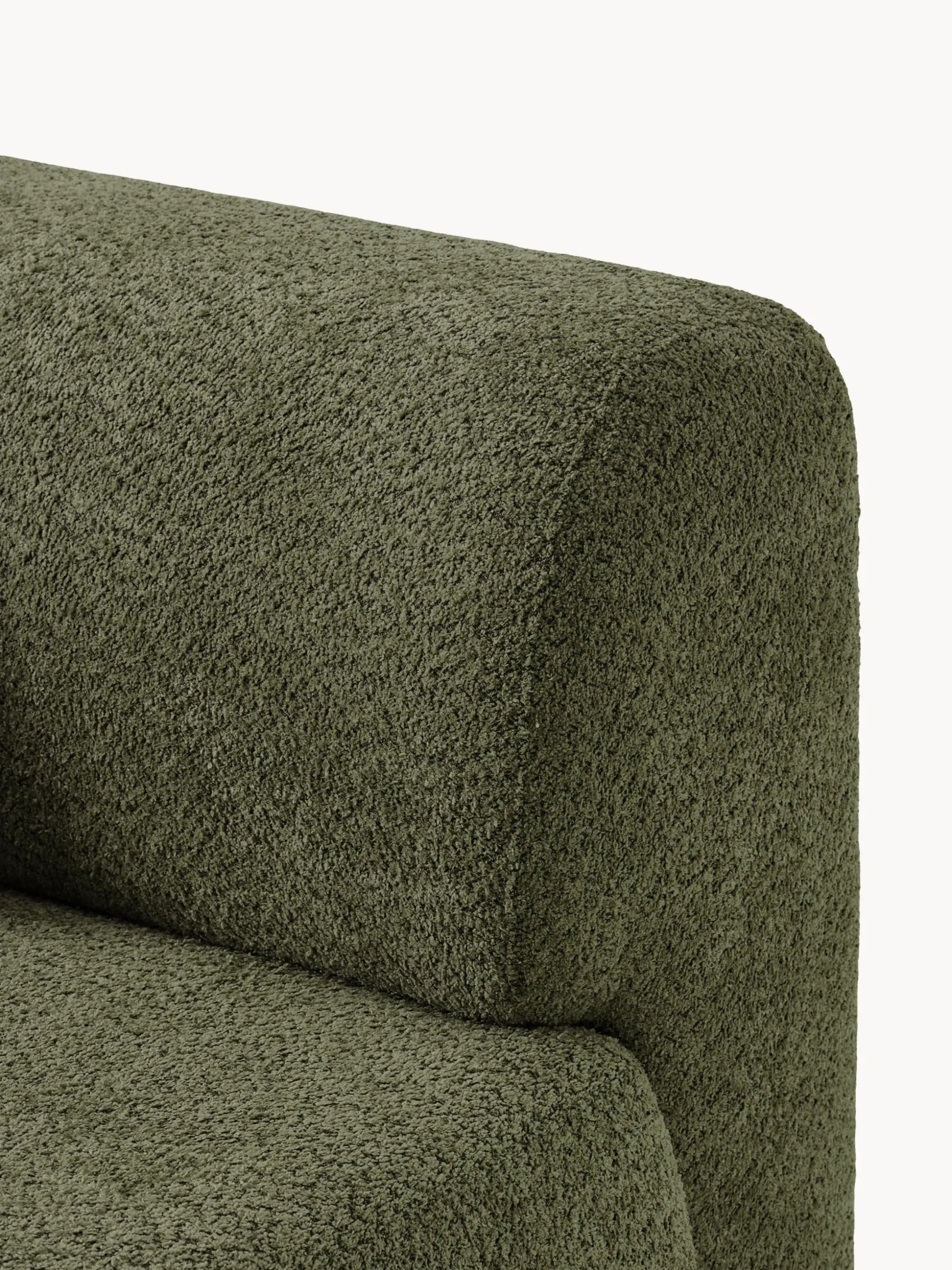 Divano angolare letto in teddy-bouclé con contenitore Pao