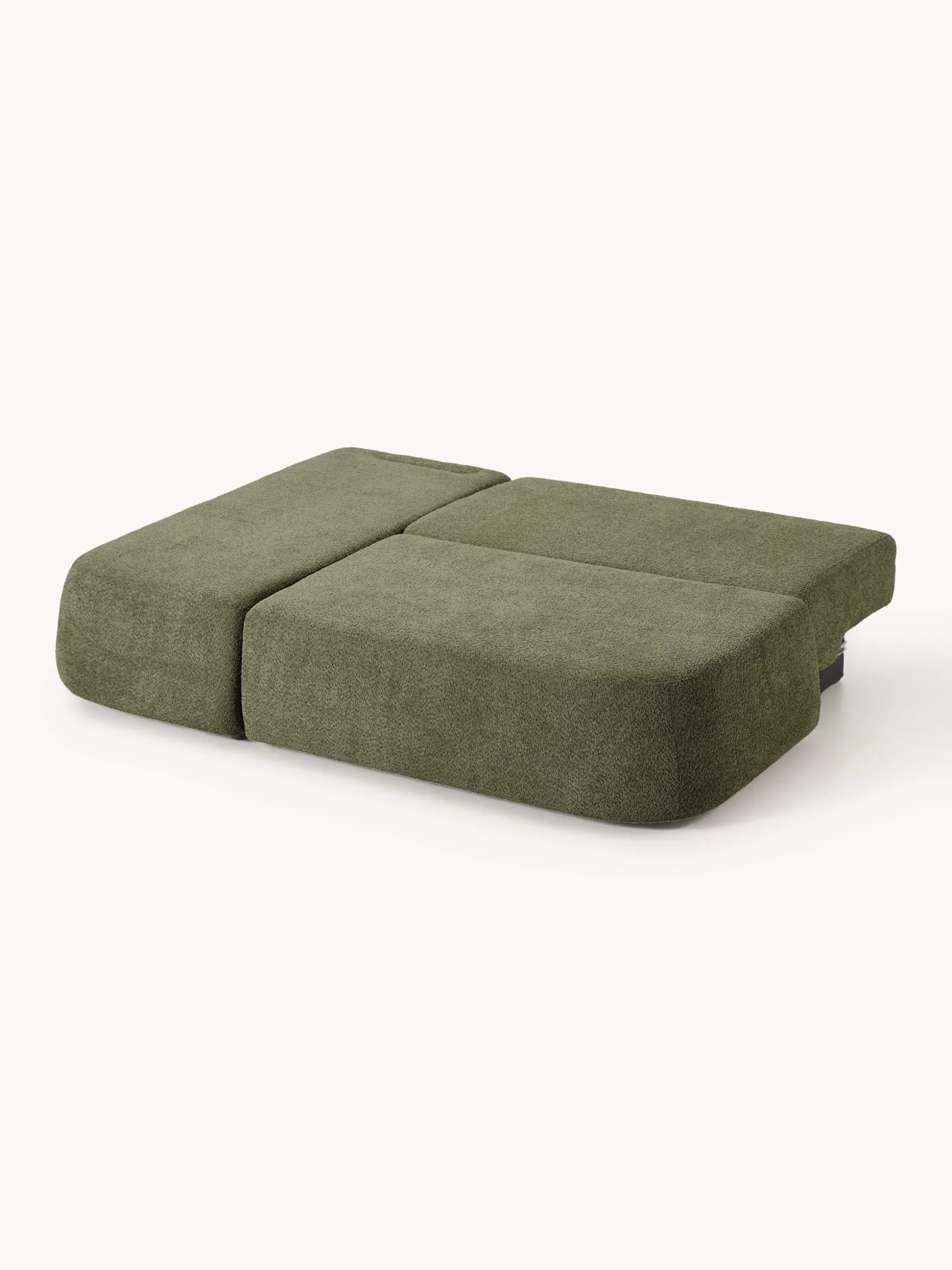 Divano angolare letto in teddy-bouclé con contenitore Pao