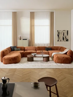 Divano componibile XL in teddy bouclé Wolke