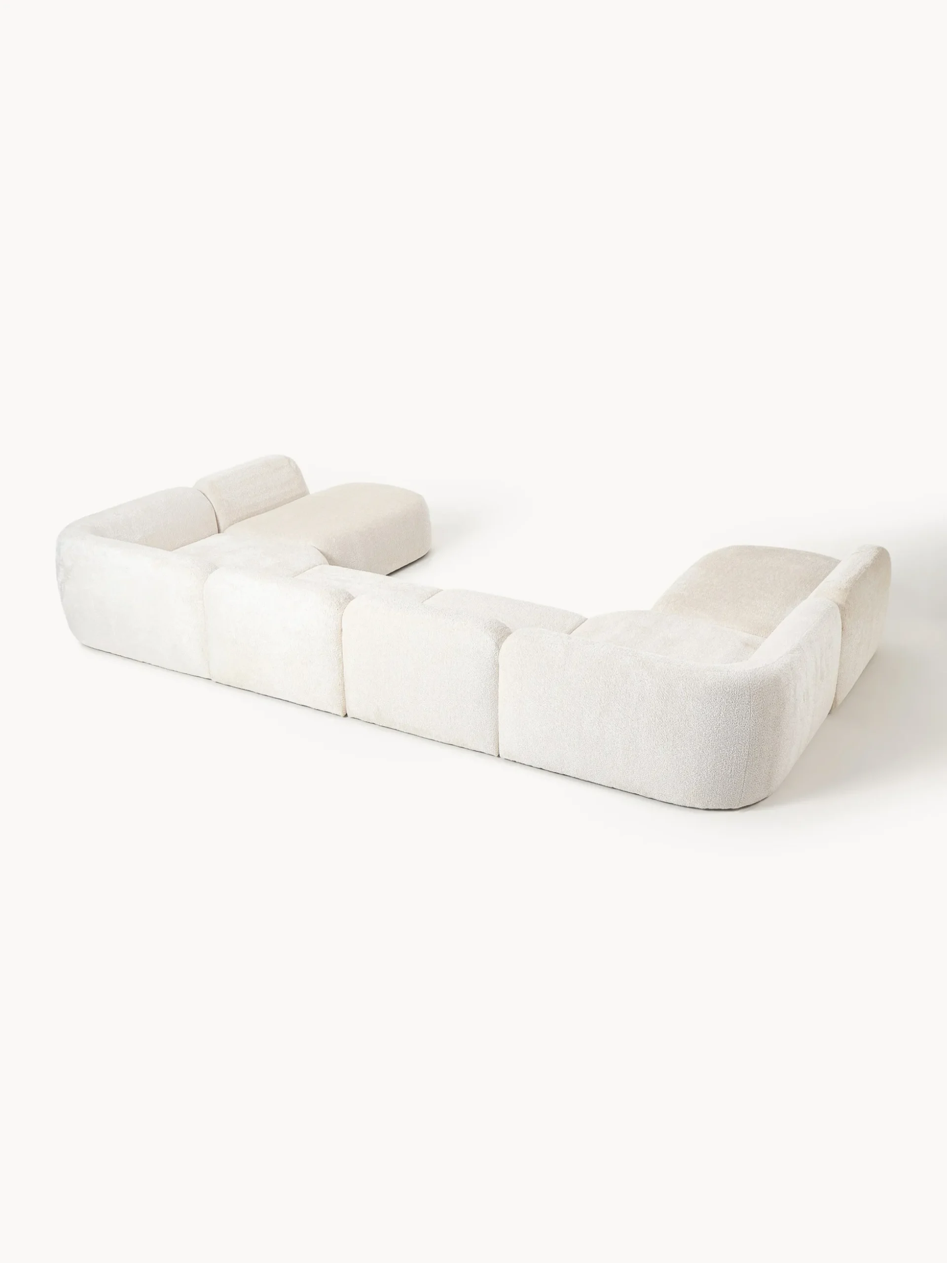 Divano componibile XL in teddy bouclé Wolke