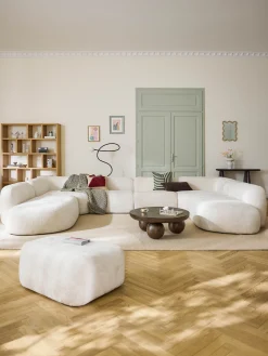 Divano componibile XL in teddy bouclé Wolke