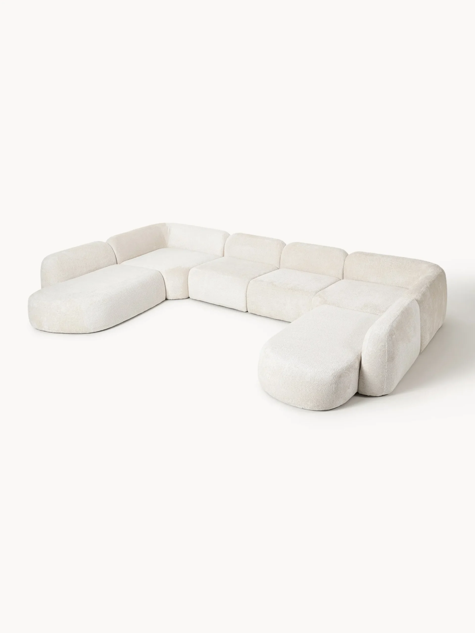 Divano componibile XL in teddy bouclé Wolke