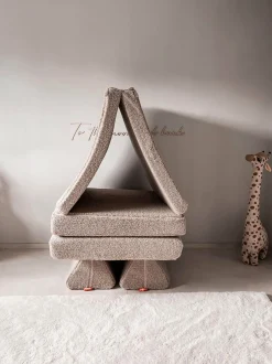 Divano da gioco componibile fatto a mano per bambini in teddy Mila