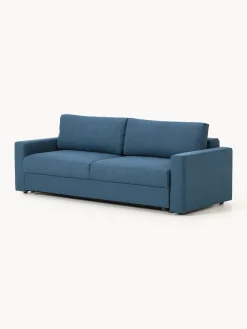 Divano letto 3 posti in bouclé con vano contenitore Tasha