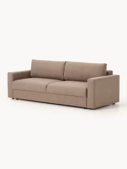 Divano letto 3 posti in bouclé con vano contenitore Tasha