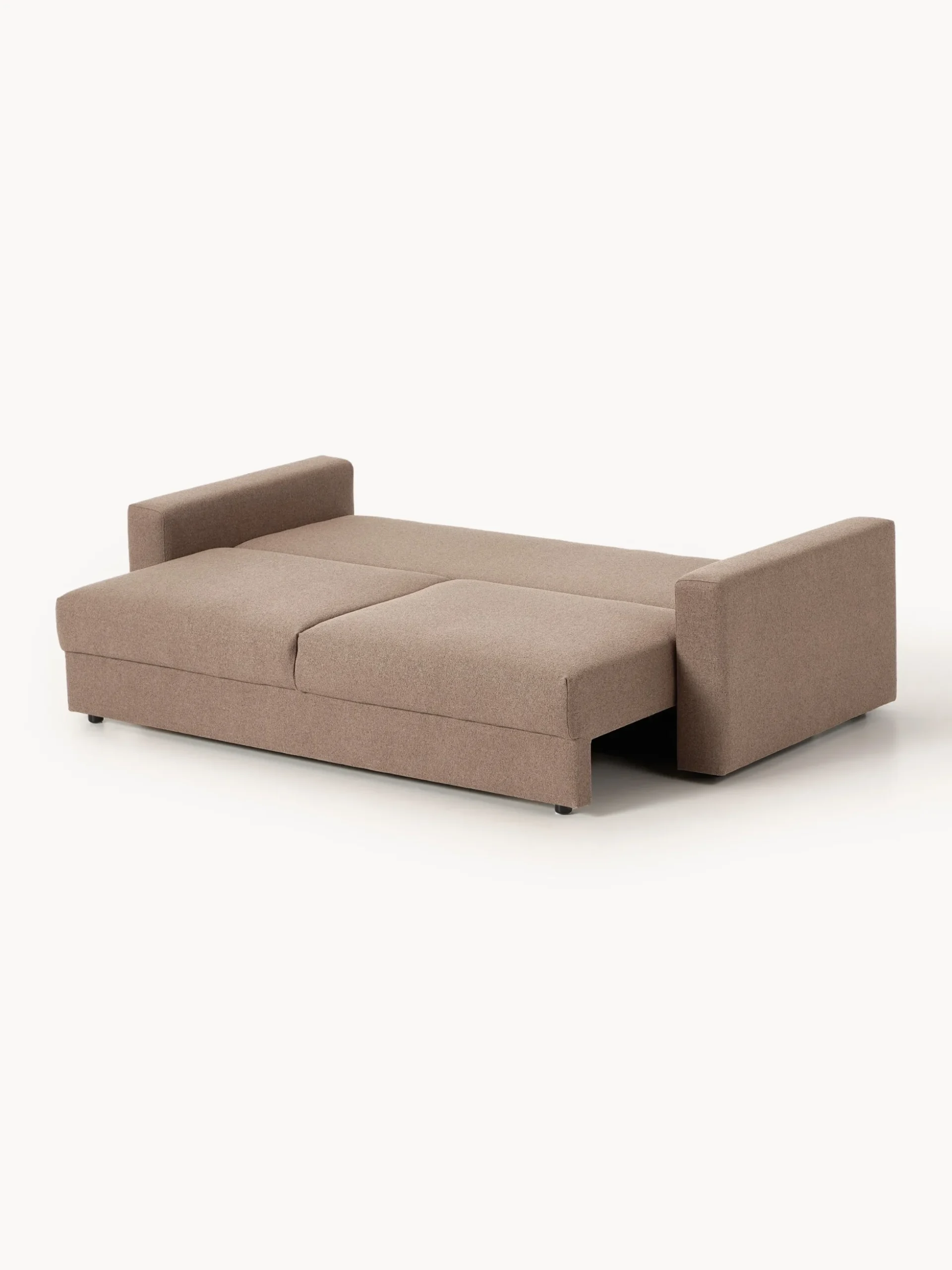 Divano letto 3 posti in bouclé con vano contenitore Tasha