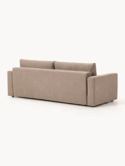 Divano letto 3 posti in bouclé con vano contenitore Tasha