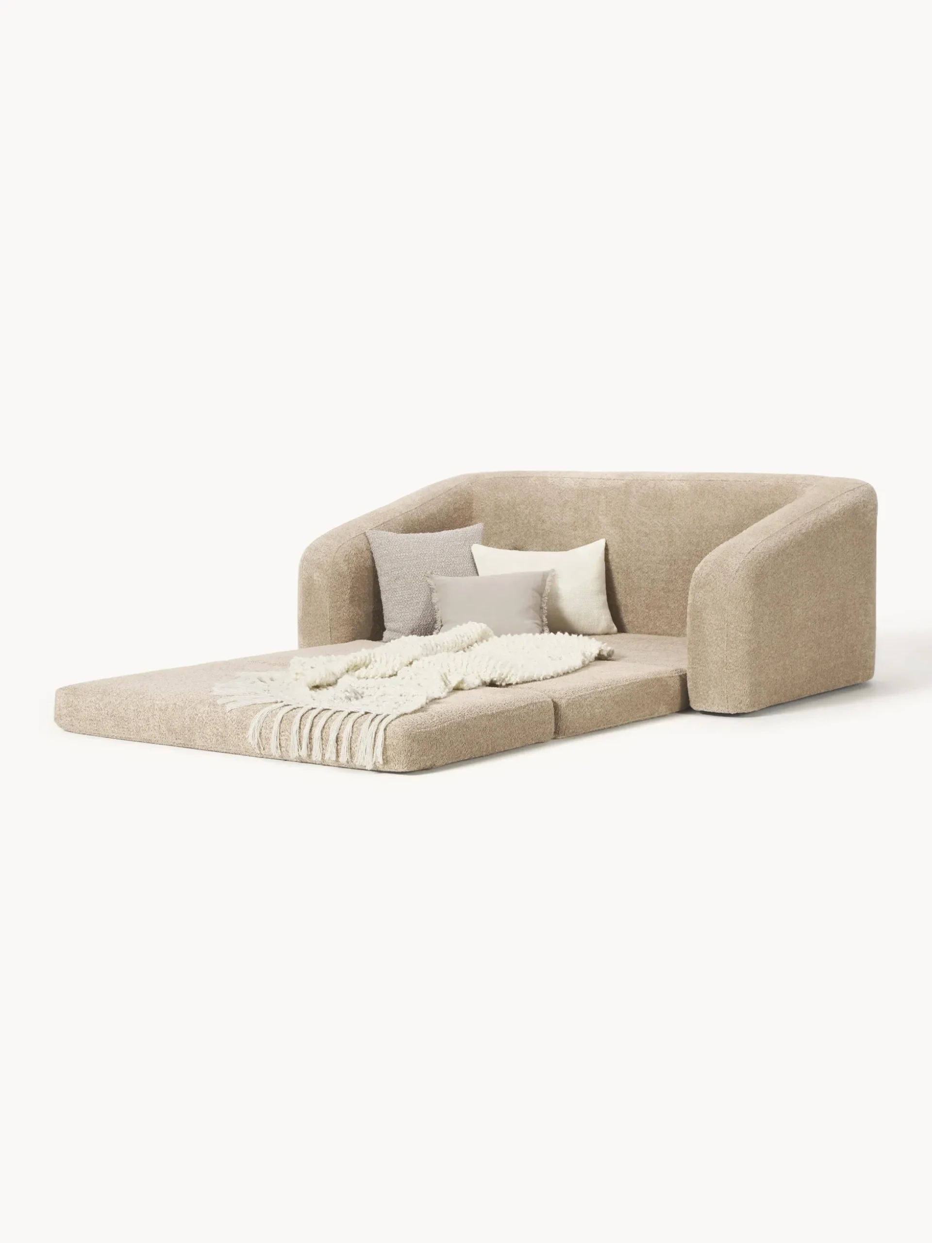 Divano letto 2 posti in teddy-bouclé Eliot