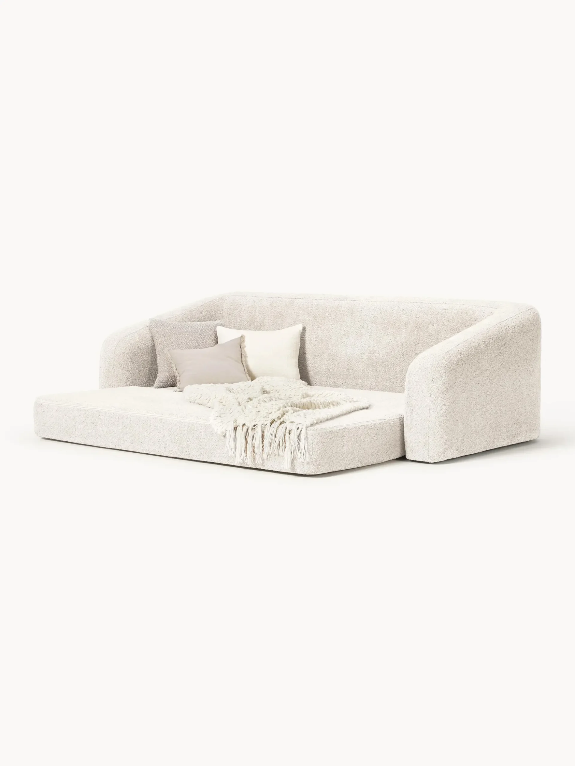 Divano letto 3 posti in teddy-bouclé Eliot