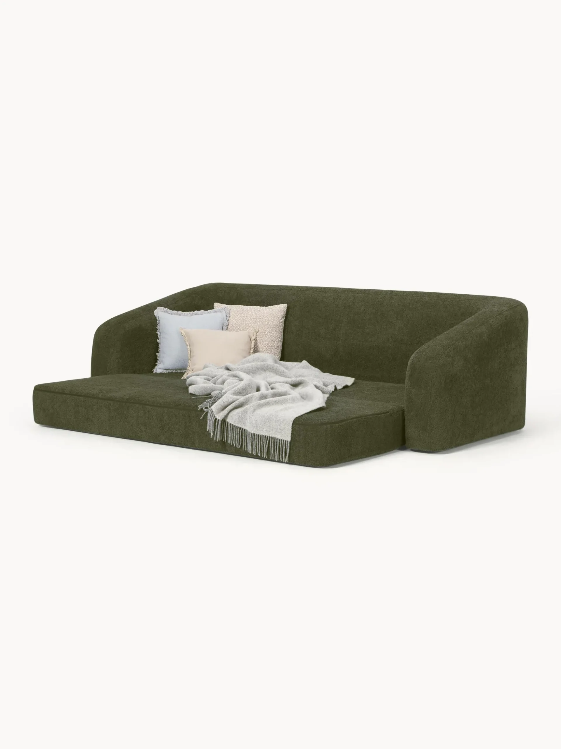 Divano letto 3 posti in teddy-bouclé Eliot