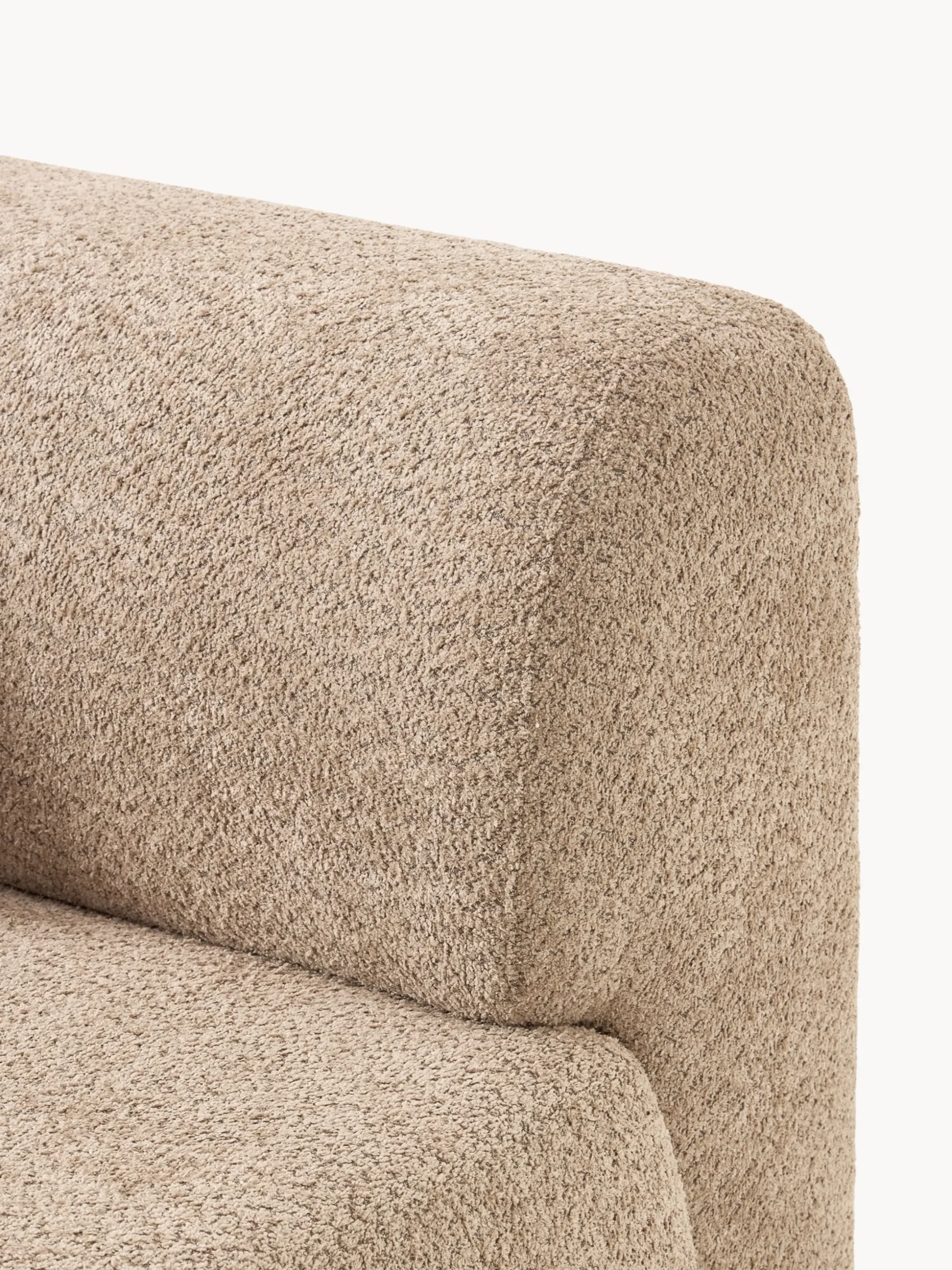 Divano letto angolare in teddy-bouclé con contenitore Pao