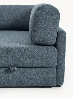 Divano letto angolare in bouclé con contenitore Ladina