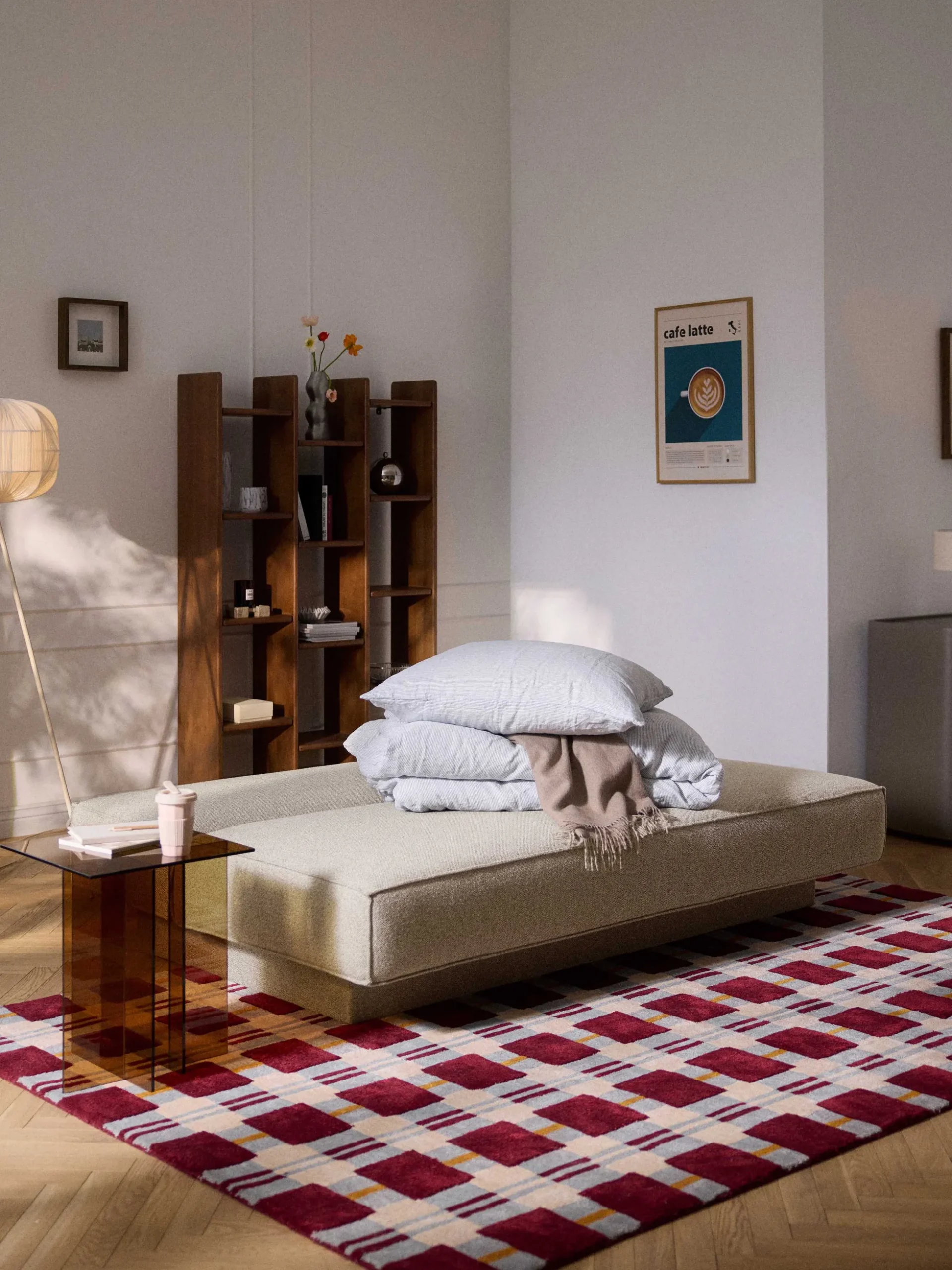 Divano letto in bouclé con contenitore David
