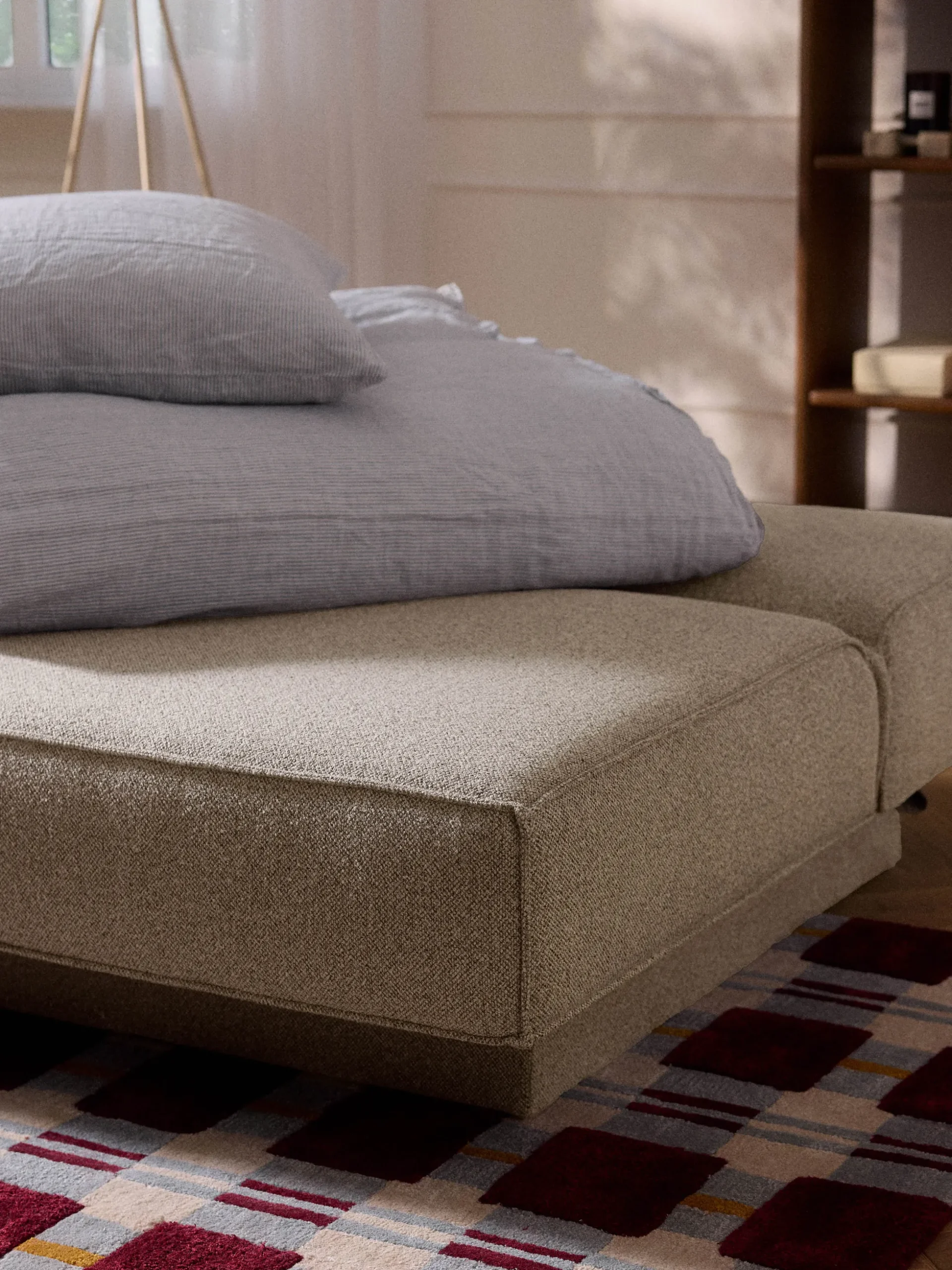 Divano letto in bouclé con contenitore David