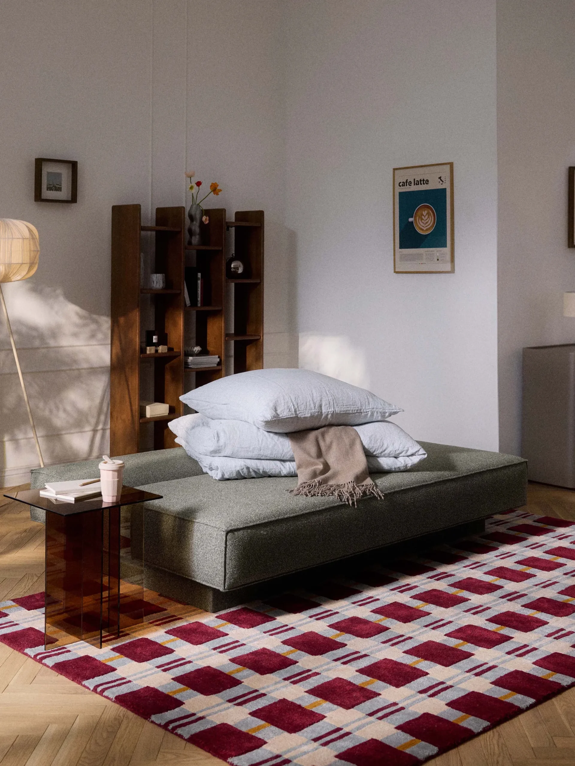 Divano letto in bouclé con contenitore David