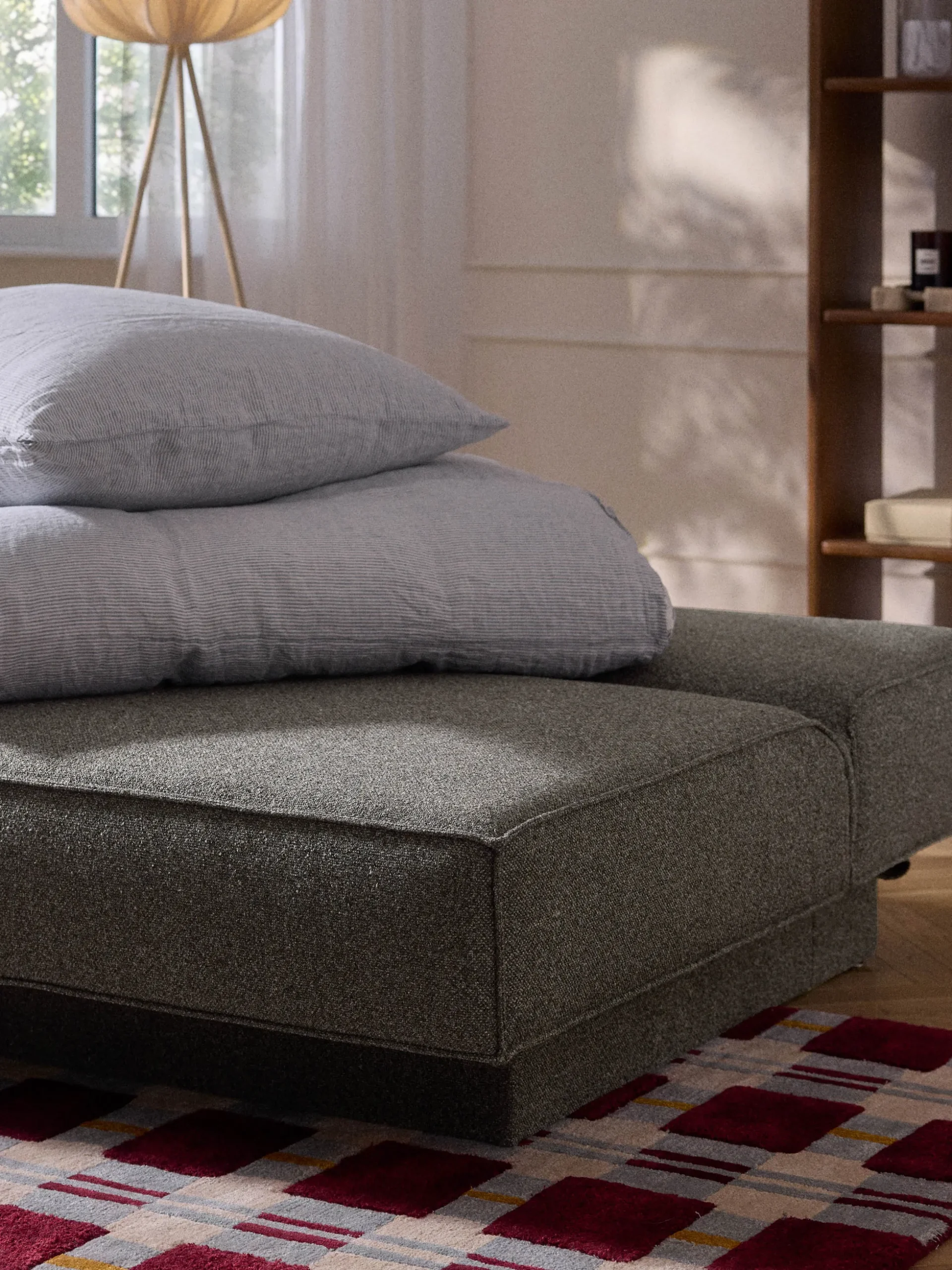 Divano letto in bouclé con contenitore David