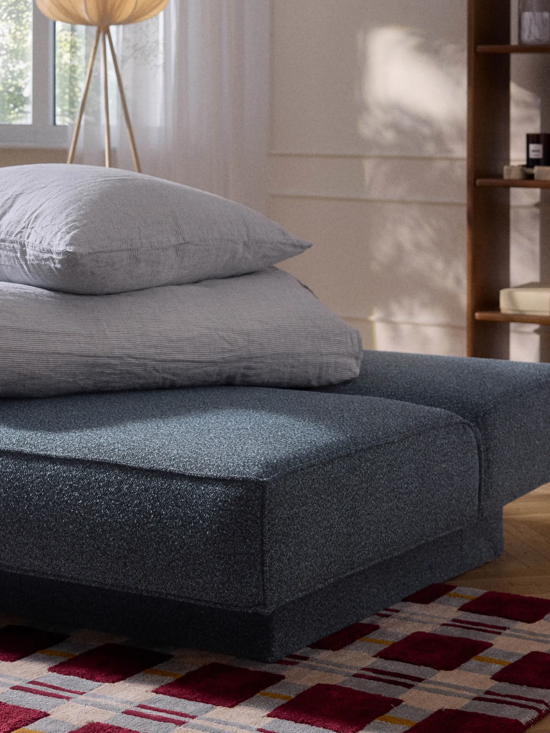 Divano letto in bouclé con contenitore David