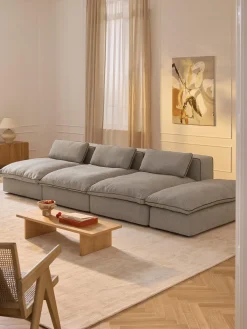 Divano XL componibile 3 posti con poggiapiedi Felix