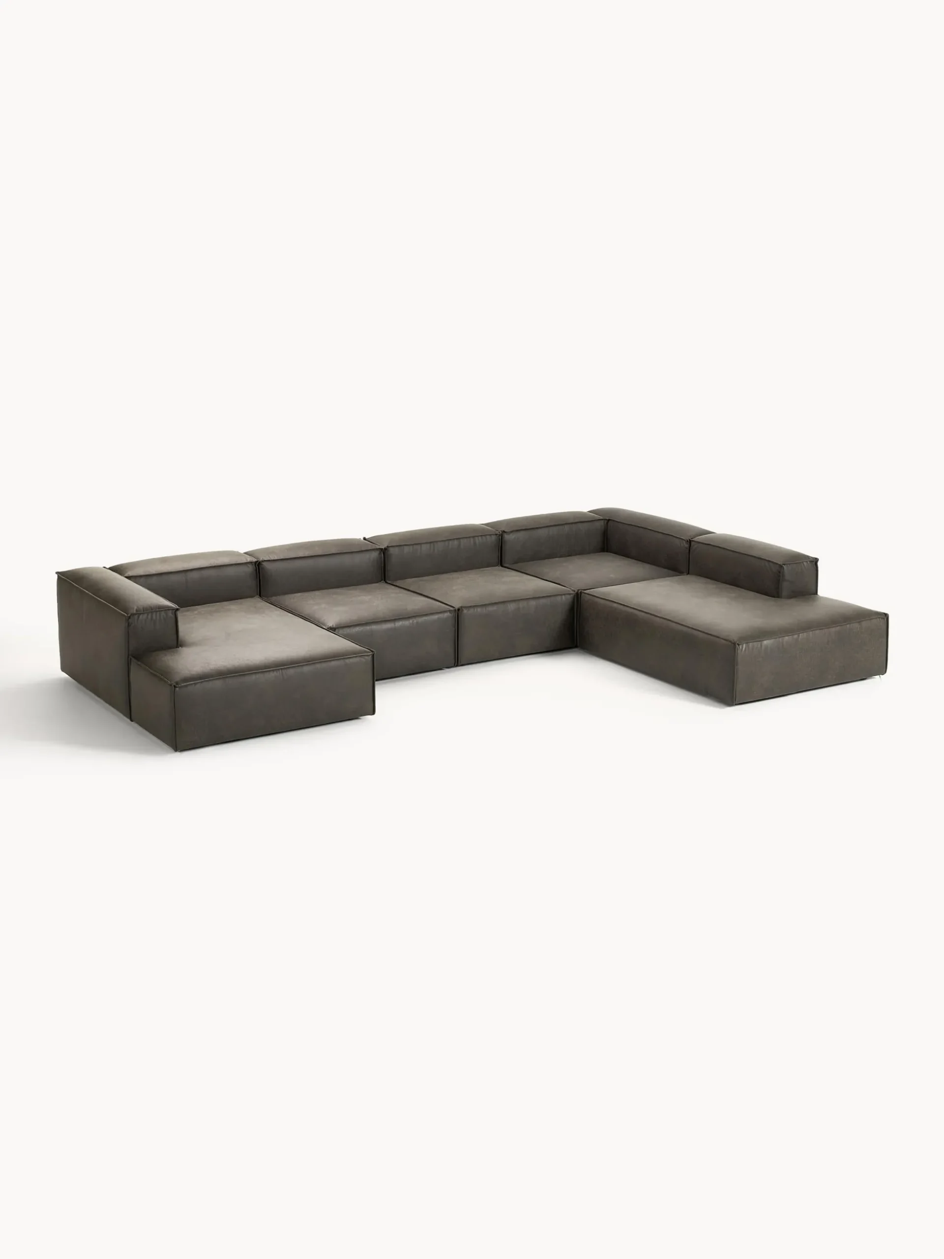 Divano XL componibile in pelle Lennon