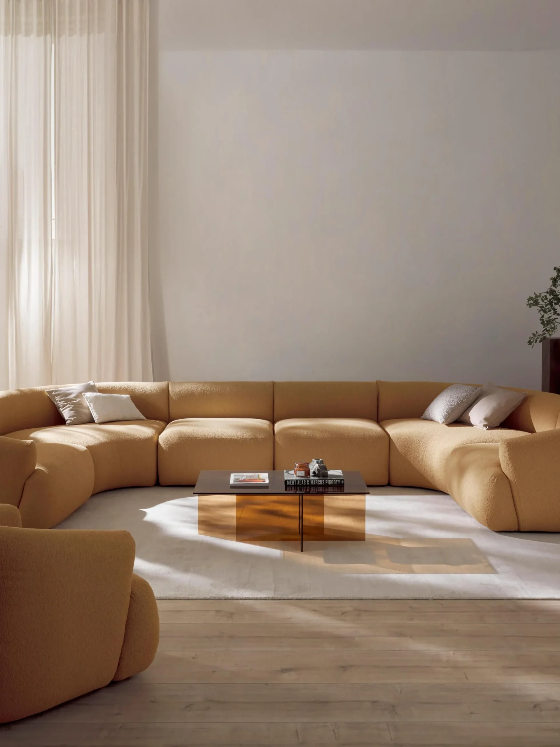 Divano XL componibile in bouclé Sofia