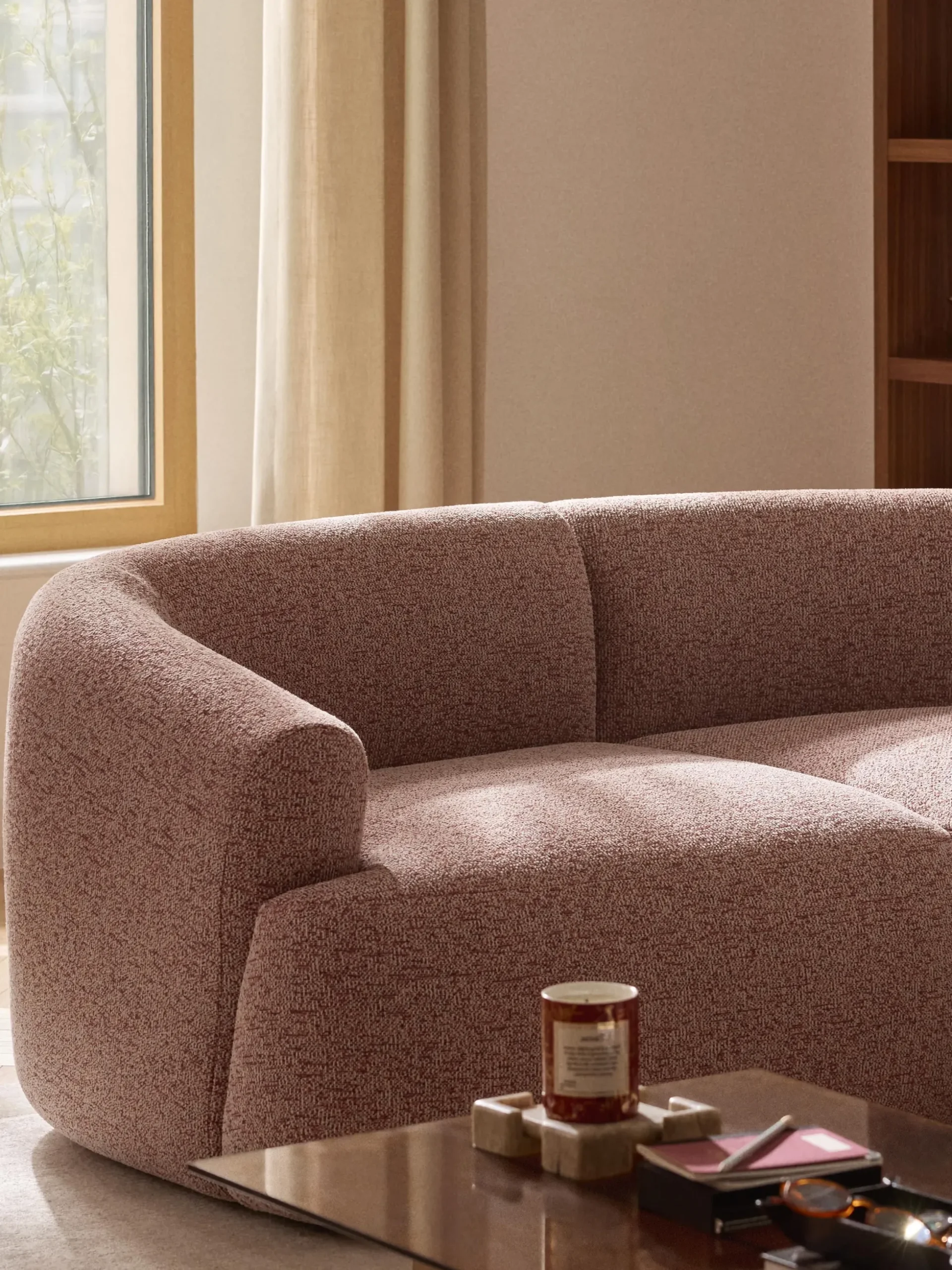 Divano XL componibile in bouclé Sofia